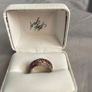 "Effy" Multi-colored Sapphire Sterling Silver Dome Ring Sz 8.5 VG/Exc. Cond.